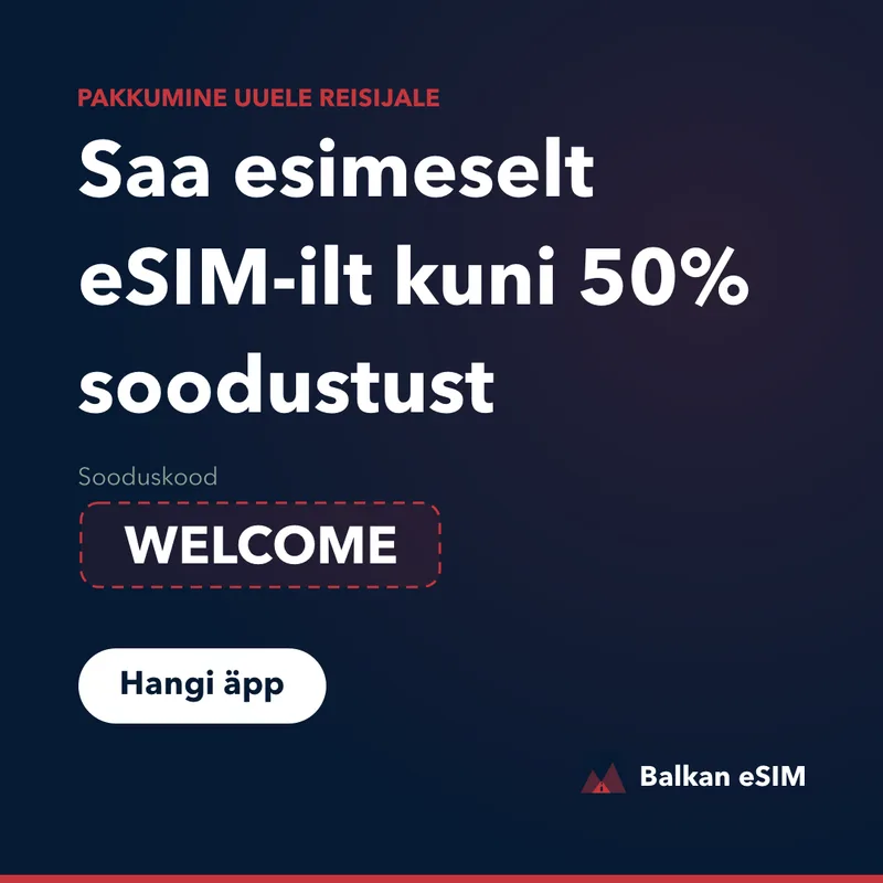 Balkan eSIM-i sooduskood — kuni 50% esimeselt paketilt