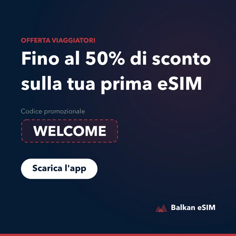 Codice promo Balkan eSIM — fino al 50% sul primo piano