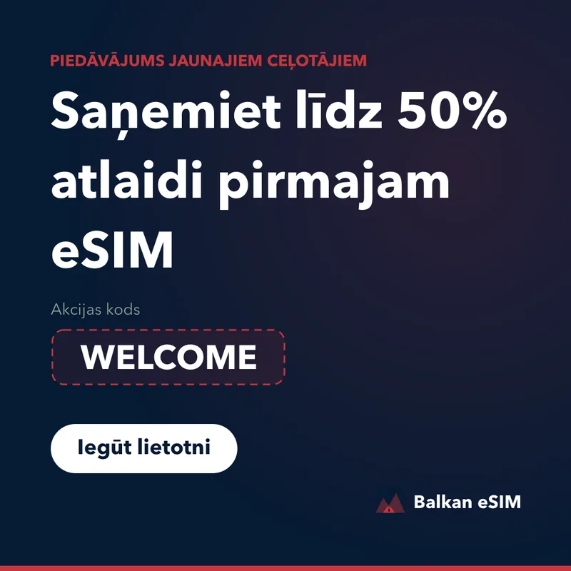 Balkan eSIM akcijas kods — līdz 50% atlaide pirmajam plānam