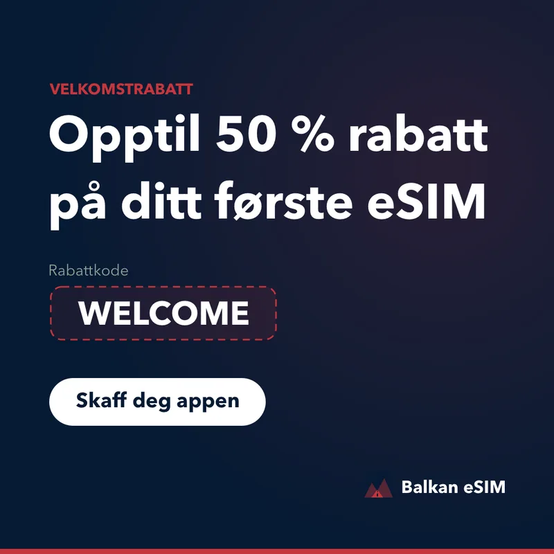 Balkan eSIM-rabattkode — opptil 50 % på første abonnement