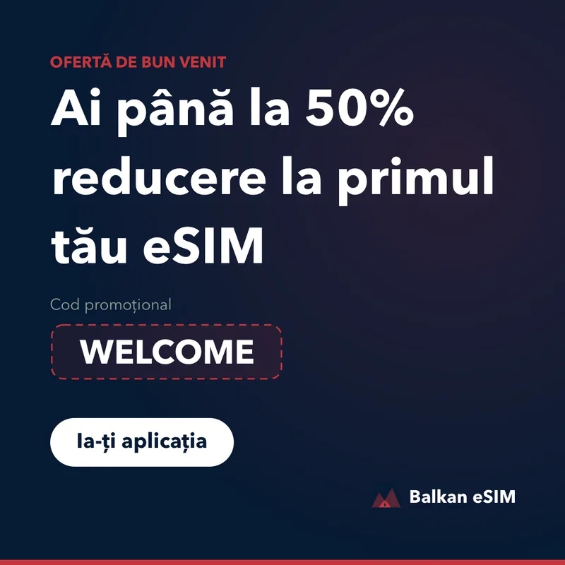 Cod promoțional Balkan eSIM — până la 50% la primul plan