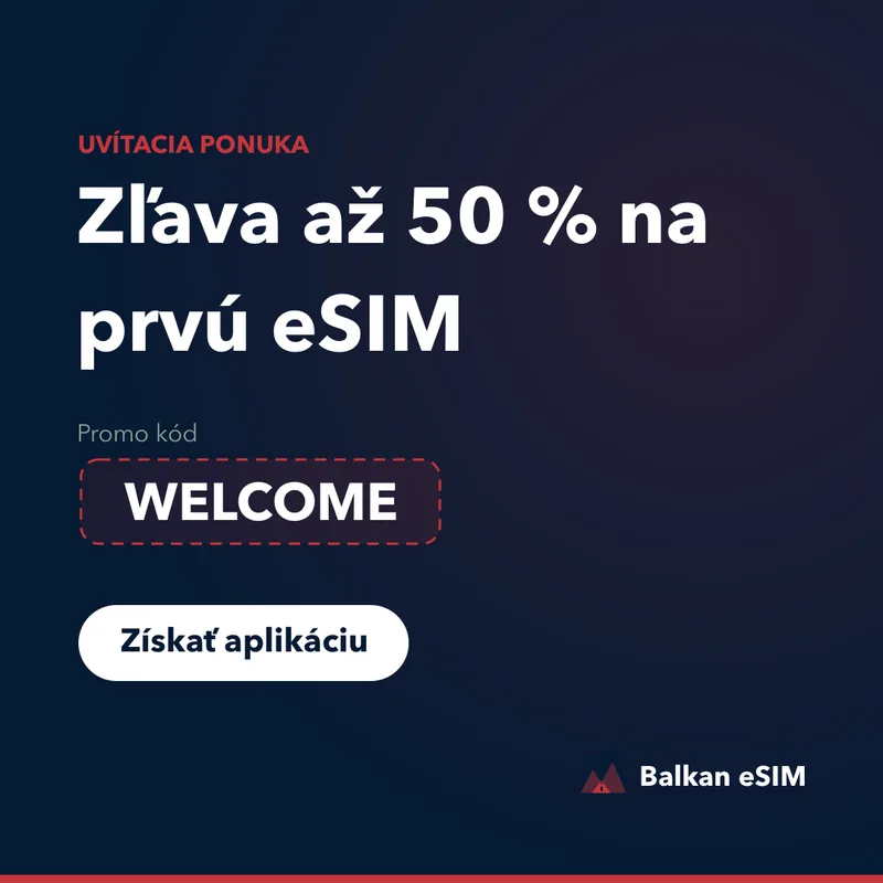 Promo kód Balkan eSIM — zľava až 50 % na prvý balík