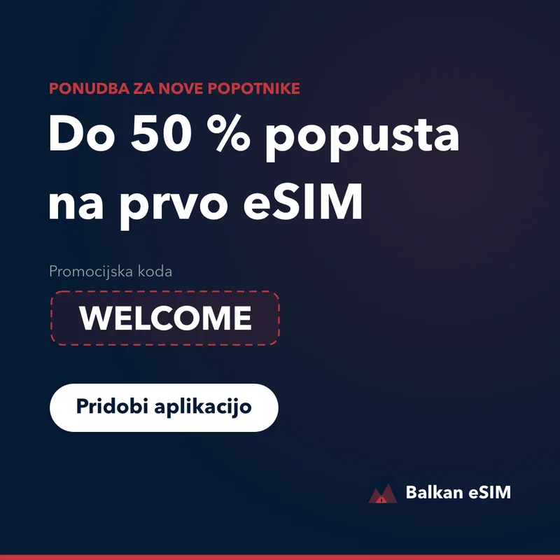 Balkan eSIM promocijska koda — do 50 % na prvi paket