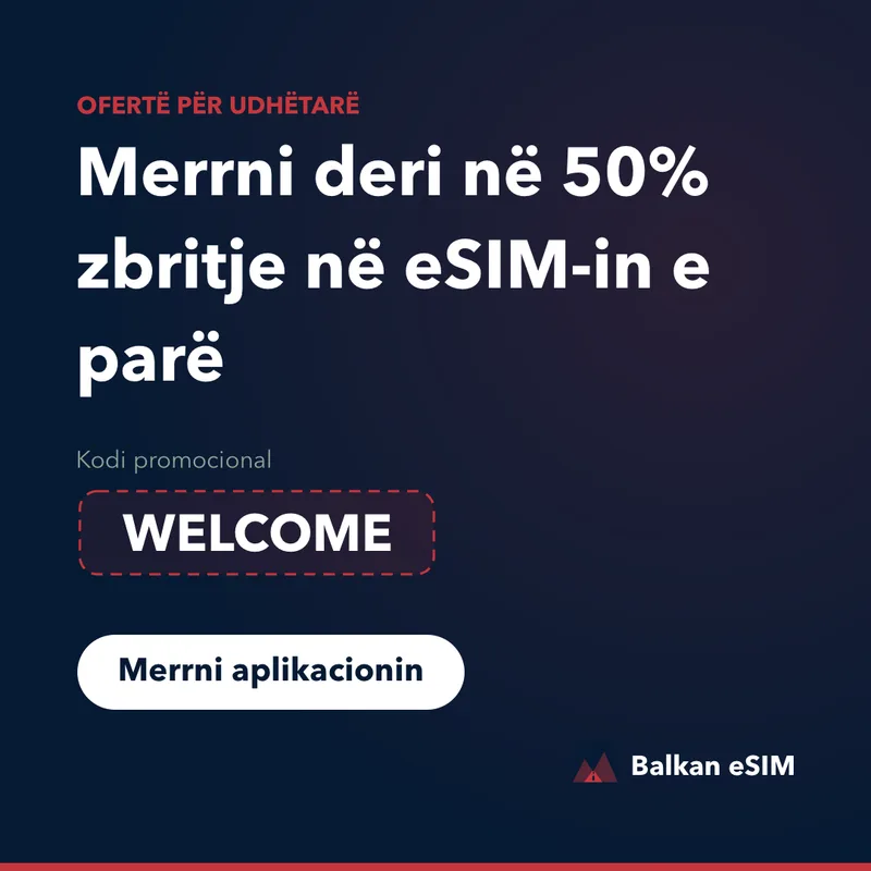 Kod promocional Balkan eSIM — deri në 50% në paketën e parë