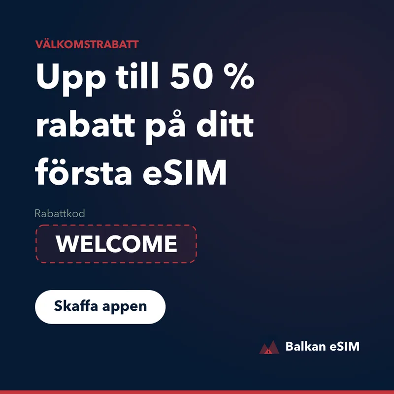 Balkan eSIM rabattkod — upp till 50 % på första paketet