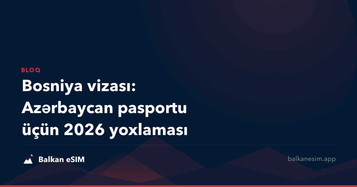 Bosniya vizası: Azərbaycan pasportu üçün 2026 yoxlaması