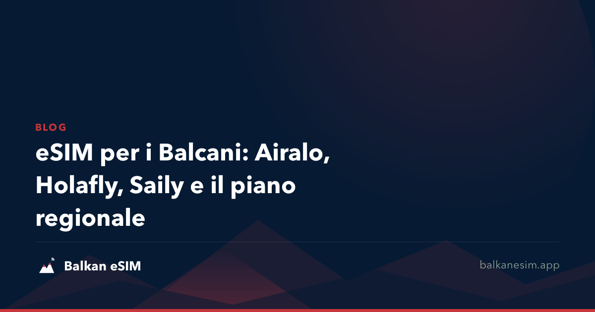 eSIM per i Balcani: Airalo, Holafly, Saily e il piano regionale