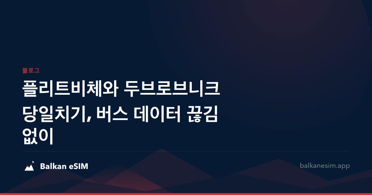 플리트비체와 두브로브니크 당일치기, 버스 데이터 끊김 없이