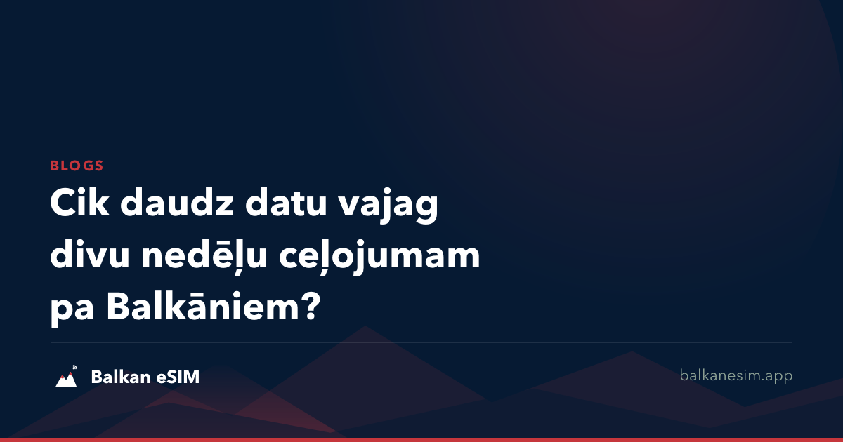 Cik daudz datu vajag divu nedēļu ceļojumam pa Balkāniem?