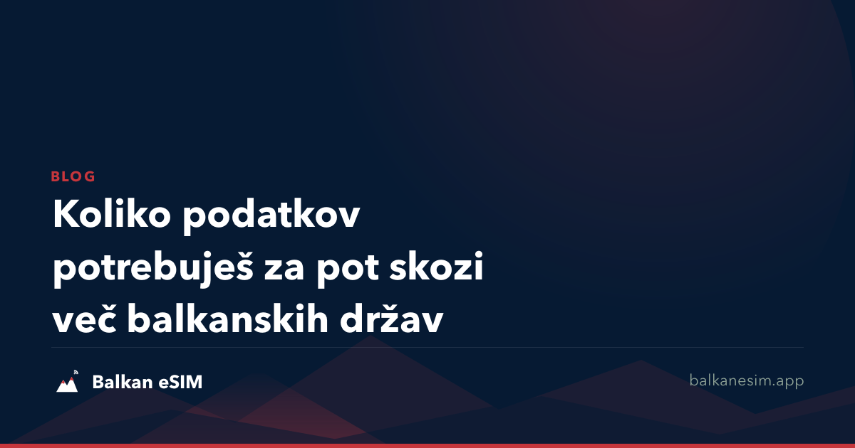 Koliko podatkov potrebuješ za pot skozi več balkanskih držav